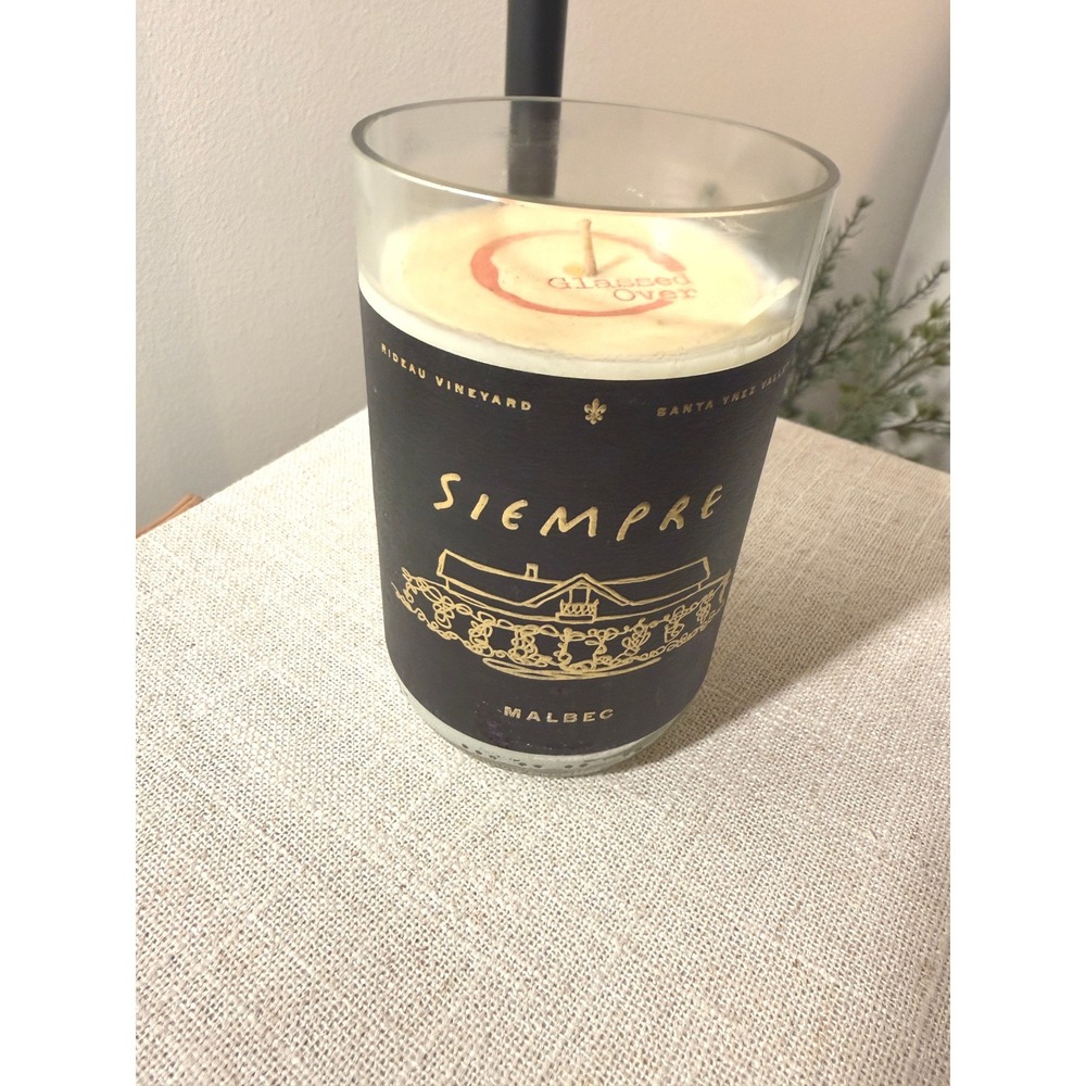 Glassed Over wine bottle artisan candle Napa siempre malbec‎ OUD scent 11oz spa